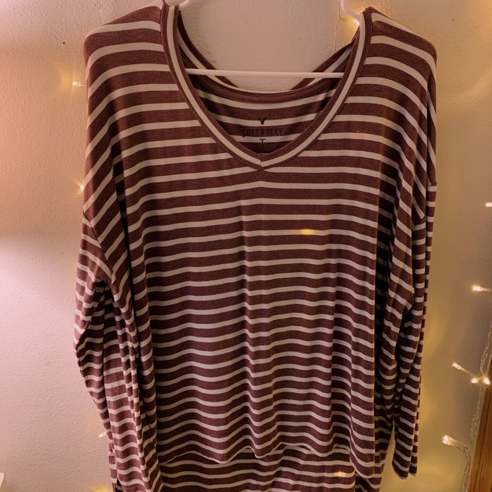American Eagle Soft & Sexy Long Sleeve Striped Tee